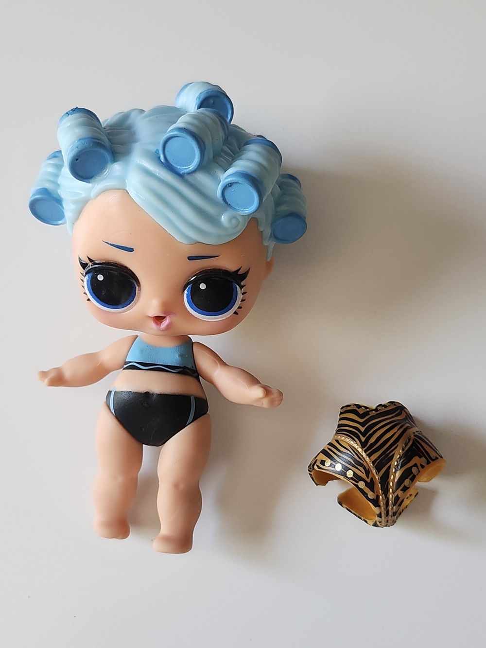 L.O.L Blue-Haired Doll with Black & Light Blue Outfit